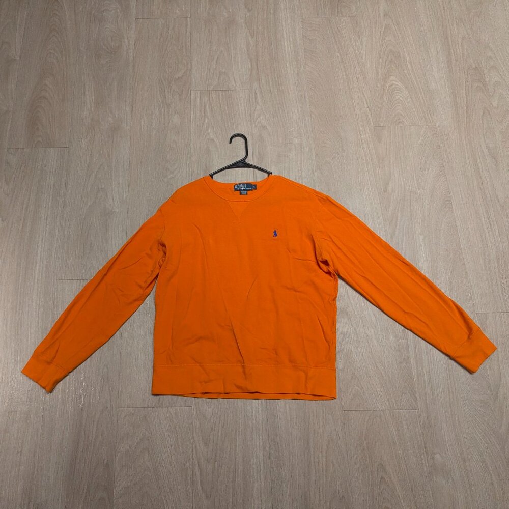 Polo by Ralph Lauren Men's Bright Orange Crewneck Sweater